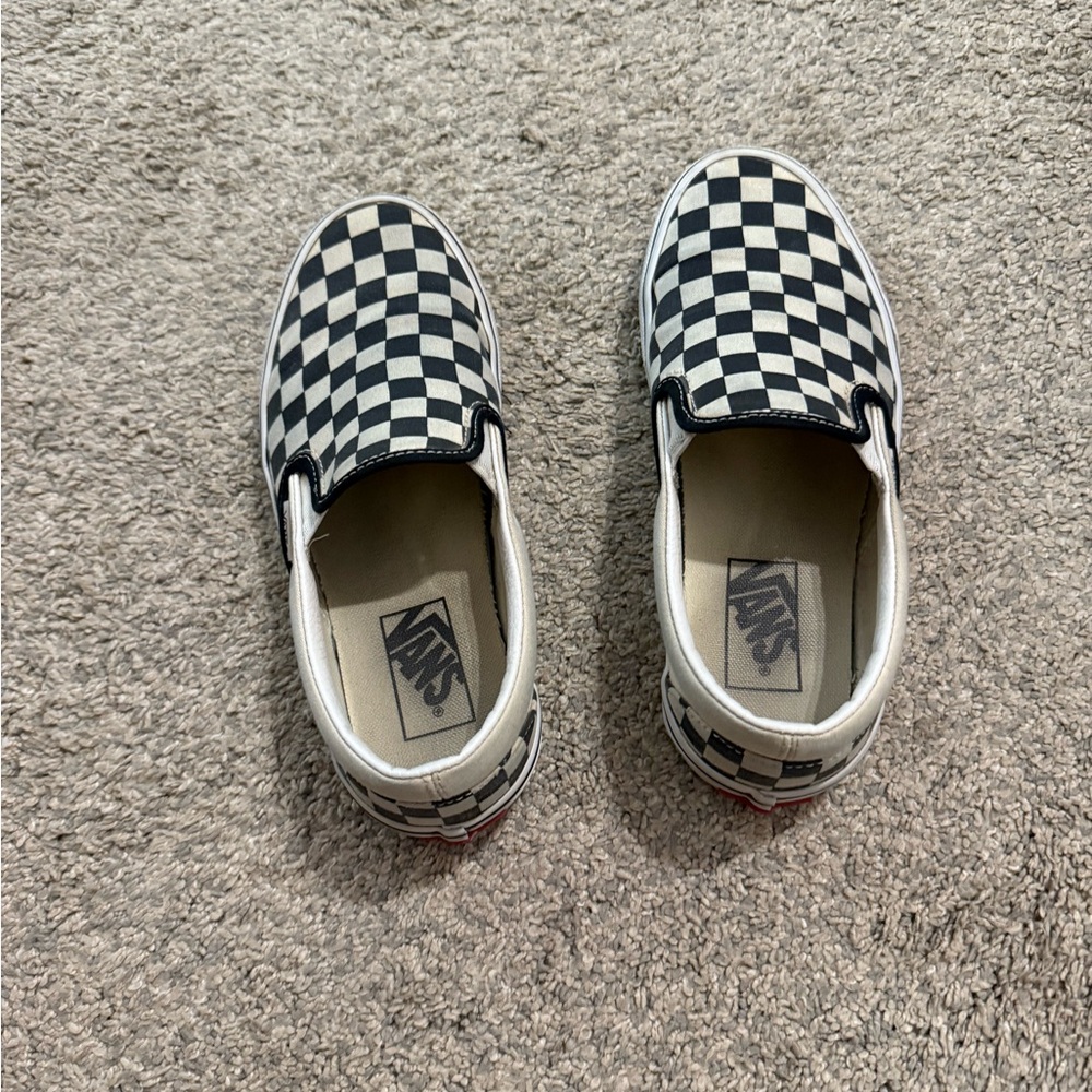 Vans Black and White Checkered Slip-On Sneakers - Picture 2 of 3